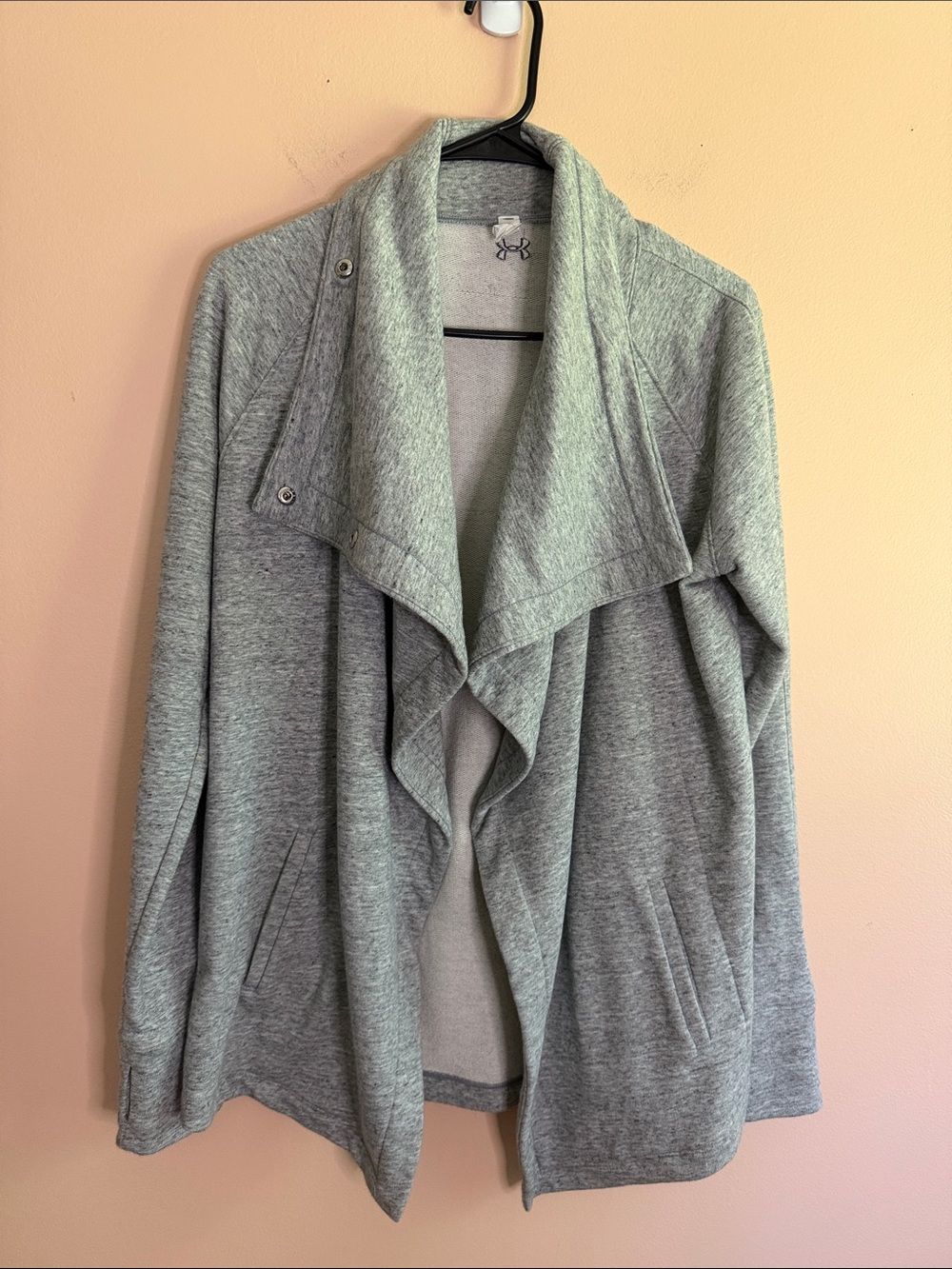 Under Armour Women's Light Gray Open-Front Draped Cardigan